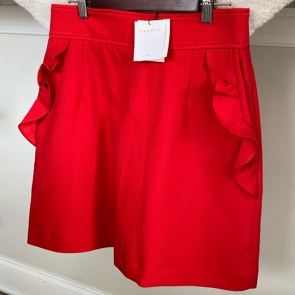 NWT Sandro Paris Ruffle Detail Skirt